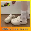 Sandálias Birkenstock-Style Versáteis Antiderrapantes Ultra-Confortáveis para a Primavera de 2025 com Solas Grossas, Meias-Pantufas Fechadas para Aumentar a Altura para Uso Externo