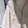 Estilo Nuevo Primavera 2026 Cortavientos Casual y Elegante para Mujeres Menudas, Chaqueta Cortavientos Blanca con Capucha de Gama Alta para Mujeres
