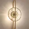 [Transfronteiriço] Luminária de Parede Cristalina Estilo Francês para Cabeceira de Cama, Luminária de Grade para Quarto, Sala de Estar, Parede de Fundo de TV, Decoração Dourada