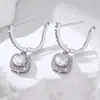 Brincos Quadrados Exquisitos Novos e Brincos Europeus e Americanos Amazon Wish Mais Vendidos Brincos com Micro-Incrustação de Diamante