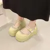Zapatos de Malla Transpirable de Tamaño Pequeño con Velcro de Boca Baja Estilo Académico Suela Gruesa Zapatos Mary Jane para Mujer 2026 Nuevas Llegadas Primavera Verano