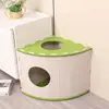 Ninho de Gato em Forma de Leque de Feltro Transfronteiriço, Villa para Gatos, Adequado para Todas as Estações, Ninho de Animal de Estimação Fechado, Tamanho Grande, Quente, Anti-Arranhão, Ninho para Sono Profundo