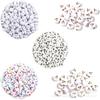 100/Paquete 4*7mm juego blanco cuentas acrílicas alfabeto DIY aretes hechos a mano Joyería collar accesorios de joyería