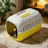 Jaula de Transporte Aéreo para Mascotas para Gatos y Perros, Transportín Universal de Viaje, Engrosado, Resistente al Desgaste, Transpirable, con Cierre de Seguridad, Esencial para Viajes en Coche