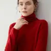 2026 Moda Nuevo Suéter de Lana Clásico Versátil de Manga Larga sin Costuras para Mujer, Cuello Alto con Borde Enrollado, Tejido de Cachemir
