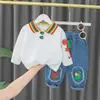 Comercio exterior ropa infantil ropa de bebé otoño lindo solapa manga larga traje bebé niño moda una generación de ropa para niños