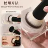 Brocha para polvo prensado de cabeza plana brocha para base portátil de cabeza redonda cabeza redonda negra regordeta impermeable brocha para fijar polvo prensado brocha para fijar portátil