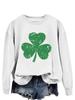 Suéter casual estampado trevo oco estação independente Amazon eBay Top de manga longa feminino europeu e americano