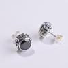 Golden Deer King S925 Prata Retro Craft Homens e Mulheres Moda Cross Set Brincos de Zircão Sintético Jóias de Prata Atacado