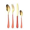 Amazon Explosiones Vajilla de Acero Inoxidable Estilo Occidental Hotel Sencillo Cuchillo para Bistec y Tenedor Cuchara Cuchara para Postre Juego de Cuatro Piezas Logo Grabado