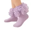 Calcetines para Niña con Borde de Encaje, Transpirables, Estilo Princesa Lindo, Calcetines de Bebé de Caña Media, Estilo Delgado de Verano, Al Por Mayor en Stock
