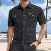Transfronteiriço 2026 Masculino Novo Casual Estilo Americano Manga Curta Versátil para o Dia a Dia Camiseta de Cor Sólida Moda Atacado em Estoque