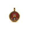 Xizang 1.5cm Acero Inoxidable Mini Pequeño Thangka Cinco Ye Huang Caishen Cinco Caminos Caishen Thangka Colgante Caja Gawu