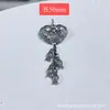 Pulsera de Plata Sanqi de Plata Vieja de Shanxi Colgante Estilo Étnico Borla Mariposa Tubo Curvo Encanto Accesorios para Pulsera DIY