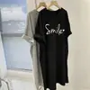 Verão Feminino Garota Cheinha Plus Size Casual Roupa Externa Fina Manga Curta Estampada Vestido Preguiçoso Comprimento Médio Solto Emagrecimento Tendência Quadril