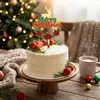 Decoração de Mesa de Sobremesa para Festa de Festival de Natal Impressão Colorida Rena Boneco de Neve Casa de Pão de Gengibre Topper de Bolo OEM Personalização