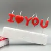 Velas Creativas para el Día de San Valentín Chino en Forma de Corazón Iloveyou Cumpleaños Velas de Pastel Decoración de Atmósfera de Confesión Carta de San Valentín Velas para Pastel