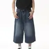 Shorts Jeans Lavado Estilo Retrô Americano Transfronteiriço para Homens e Mulheres, Novo Estilo de Verão, Tendência Shorts Retos Largos Soltos Inspirados em Marcas