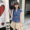 Preço Real de IA #Azul Camisa Xadrez de Manga Curta Feminina Primavera 2026 Camisa Justa Valorizadora Peça de Sobrepor Curta Cropped Cintura Marcada Top