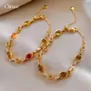 Nuevo Pulsera de Resina Ovalada con Circonita Estilo Chino, Lujo Ligero y Sensación de Alta Gama, Joyería de Mano Exquisita de Moda Nicho de Diseñador
