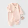 Mameluco de algodón puro Clase A para bebé estilo primavera y otoño ropa de algodón puro para recién nacidos para bebés niños y niñas mameluco de manga larga capa base