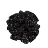 Goma para el pelo de estilo bosque vintage azul marino de cuatro capas para moño Scrunchie Cuerda para el pelo versátil de verano para mujer