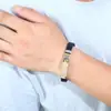 Joyería de Acero Inoxidable al por Mayor Pulsera para Hombre de Acero de Titanio Estilo Coreano Moda Pulsera de Cuero Personalizada Pulsera Sencilla de Moda