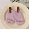 Roupas de boneca de algodão, macacão de veludo cotelê, macacão de trabalho com fivela de couro, calças de boneca em estoque