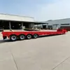Semirreboque de plataforma baixa de 4 eixos, 17,8m ton de pescoço destacável, veículo de transporte de equipamentos de grande porte, vendas transfronteiriças