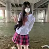 Kojima/Original jk Camisa de Manga Curta Cinturada Feminina Uniforme de Outono Estilo Escola Japonesa Camisa Feminina Verão Estilo College