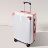 ¡Wow Maleta Personalizada para Estudiantes Mujeres, Trolley de Ángulo Recto Retro Resistente a Rayones Caja con Contraseña, Maleta de Cabina con Marco de Aluminio