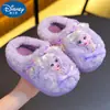 Pantuflas de algodón para niñas Disney de otoño e invierno, cálidas y forradas de felpa, con Elsa la Princesa, adecuadas para usar en interiores, disponibles en tallas para niños pequeños y niñas
