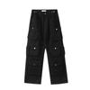 Origem Transfronteiriça Retrô Americano Multi-bolsos Funcionais Calças de Trabalho Masculinas Marca Tendência High Street Retas Largas Casuais Tendência