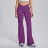 Calça Flare de Nylon Fosco Transfronteiriça de Cintura Alta Pêssego Levanta Bumbum Sem Costura Secagem Rápida Yoga Fitness Perna Larga para Mulheres
