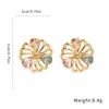 Brincos de Flor com Zircônia Banhados a Ouro 18K Conjunto de Colar Moda Retrô Corrente para Clavícula Luxo Acessível Colar de Alta Qualidade