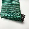 Tejido de Malla con Patrón de Espiga de Trigo con Estampado Completo Dorado, Tejido de Malla Elástica de Espiga para Decorar Vestidos de Escenario y Desfile de Moda