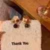 Pendientes Retro de Flor Manchada Maillard para Mujer, Lujo Accesible de Nicho, Pendientes Elegantes de Gama Alta, Pendientes Únicos para Otoño e Invierno