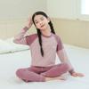 Derong Juego de Ropa Interior Infantil Sin Costuras para Niños con Terciopelo Plus Ropa Térmica Caliente para Bebés Ropa de Invierno Otoño para Niñas y Pantalones de Otoño Rayados