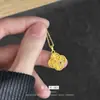 Ouro de areia vietnamita moda nicho senso de design ponto de strass trabalho em ouro trevo de quatro folhas pingente de cobre alto senso temperamento corrente de clavícula