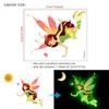 Película PET de dibujos animados Hada de las flores luminosa verde pegatina luminosa para interruptor AFG transfronteriza dormitorio sala de estar pegatina de pared decorativa