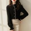 Chegada Nova Outono 2020 Champs Elysees Chá da Tarde Moda Elegante Elegante Elegante Tricô Slim Cardigan Camisa Feminina