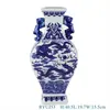 Jarrón cuadrado de porcelana azul y blanca de Jingdezhen, adorno de pie, jarrón de cerámica pintado a mano, decoración de cerámica para almacenamiento y arreglo floral