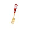 Q Cuchara Tenedor Muñeco de Navidad Grande Lindo Divertido Santa Árbol de Navidad Cuchara Juego de Vajilla Navideña Dorada