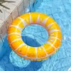 Boia de Natação Transparente com Lantejoulas Coloridas Macaron de Verão com Grande Flutuabilidade para Decoração, Sessão de Fotos de Festa na Piscina, Boia de Braço Inflável