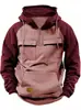 Primavera y Otoño Europeo y Americano Nuevo Hombre Hombro Manga Media Cremallera Media Ropa de Trabajo Deportiva Multibolsillo Con Capucha de Moda Con Capucha