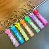 Llavero Creativo de Cordón de Cuero de Color Caramelo Correa de Muñeca con Lanyard de PVC Colgante de Llavero Estilo Versátil Colgante Venta Directa al por Mayor