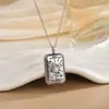 Collar con Colgante Personalizado de Acero de Titanio y Acero Inoxidable Chapado en Oro de 18 Quilates, Tarjeta de Tarot, Moda de Lujo Europea y Americana de Alta Gama para Mujer