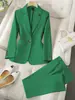 En Stock 2026 Nuevo Conjunto de Traje para Mujer para el Trabajo, Moderno Casual Estilo Europeo y Americano, Chaqueta y Pantalones de Dos Piezas de Corte Entallado