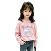 Nueva Camiseta de Algodón Puro con Cuello Redondo para Niñas 2026, Camiseta de Manga Larga de Dibujos Animados a la Moda para Primavera y Otoño