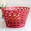 Exportación transfronteriza Amazon horneado decoración navideña borde hueco pastel vaso de papel rojo brillante amor papel soporte encaje